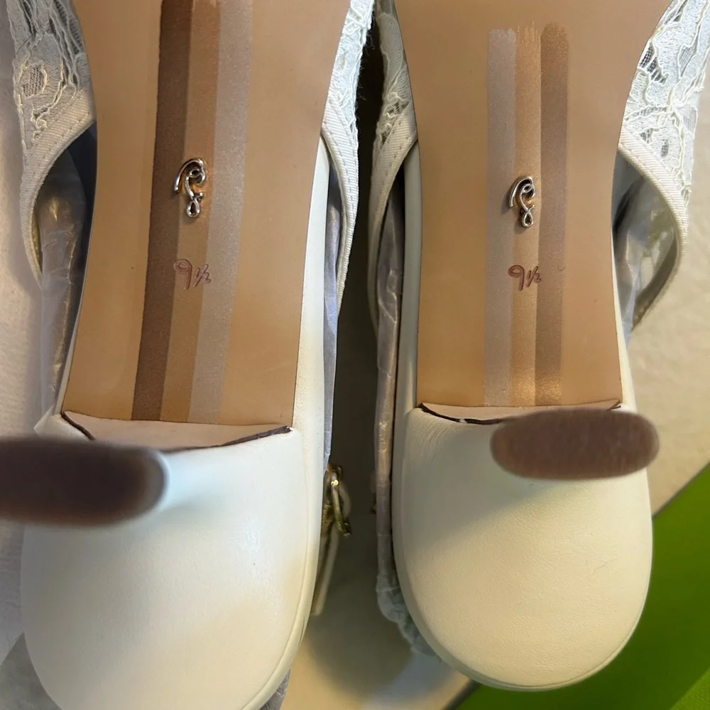 Sam Edelman Ivory Lace Slingback Kitten Heels - Picture 5 of 6